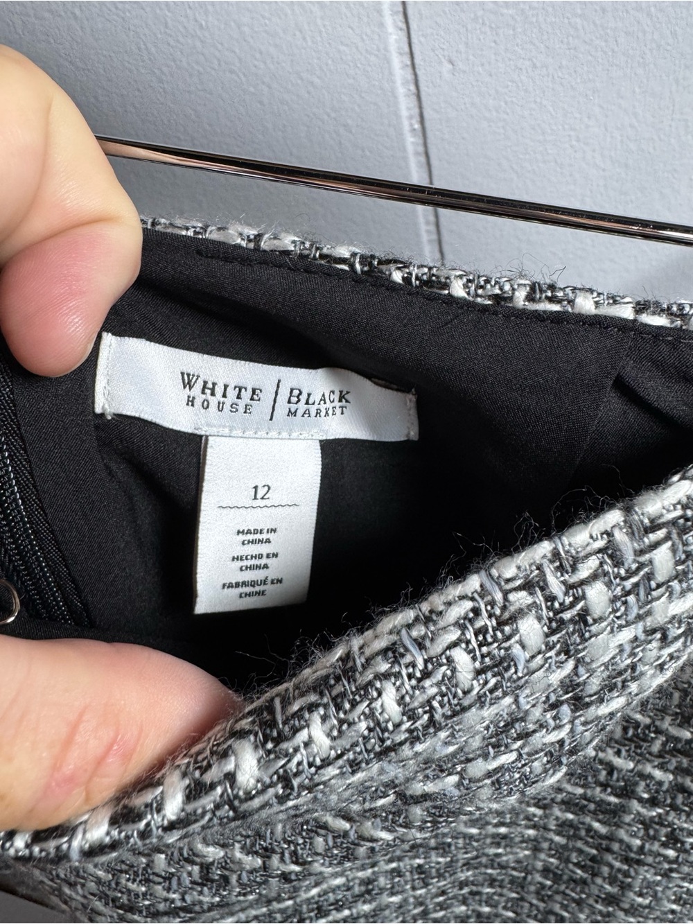 White House Black Market Black and White Tweed Skirt